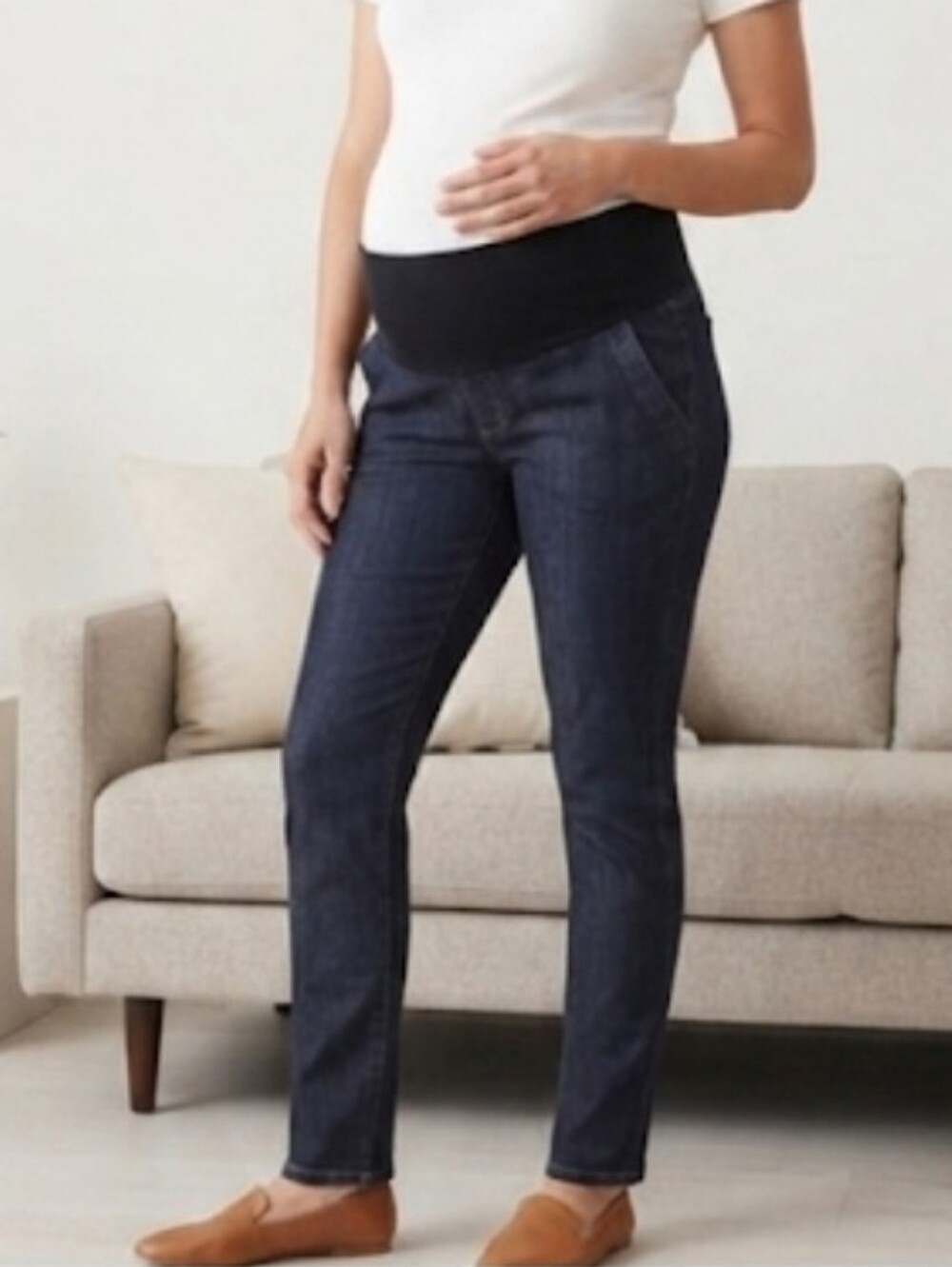 Bella Nola Maternity Dark Wash Straight Leg Jeans - Size XL